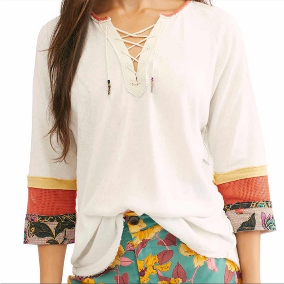 Free People Blitz Boho Patchwork top - Picture 3 of 7